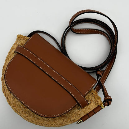 Loewe Gate Small Natural Tan Raffia Calf Shoulder Bag — view 4