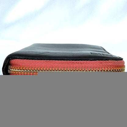 Loewe Round Zipper Long Wallet Black Pink Anagram Excellent Condition Wallet