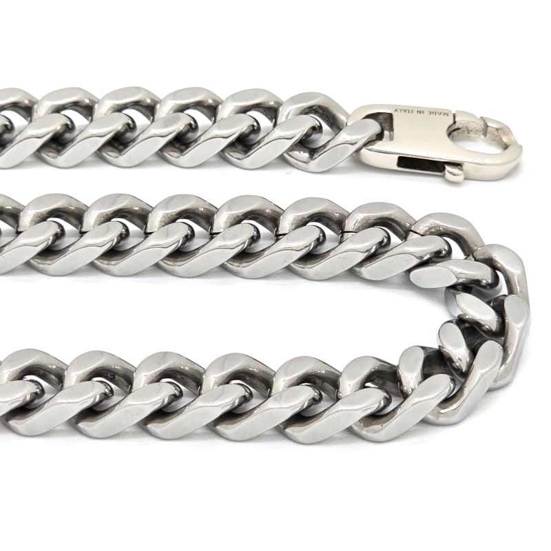 Fendi Baguette Necklace Chain Link Palladium Polished Metal 46cm (1811in) Long