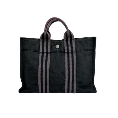 Hermes Canvas Handbag Fourre Tout PM Tote Bag Black
