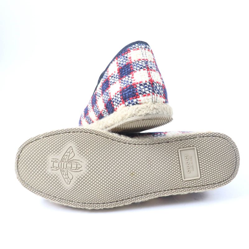 Gucci Horsebit Tweed Boa Espadrille Shoes Multicolor 38.5 Storage With Bag Made