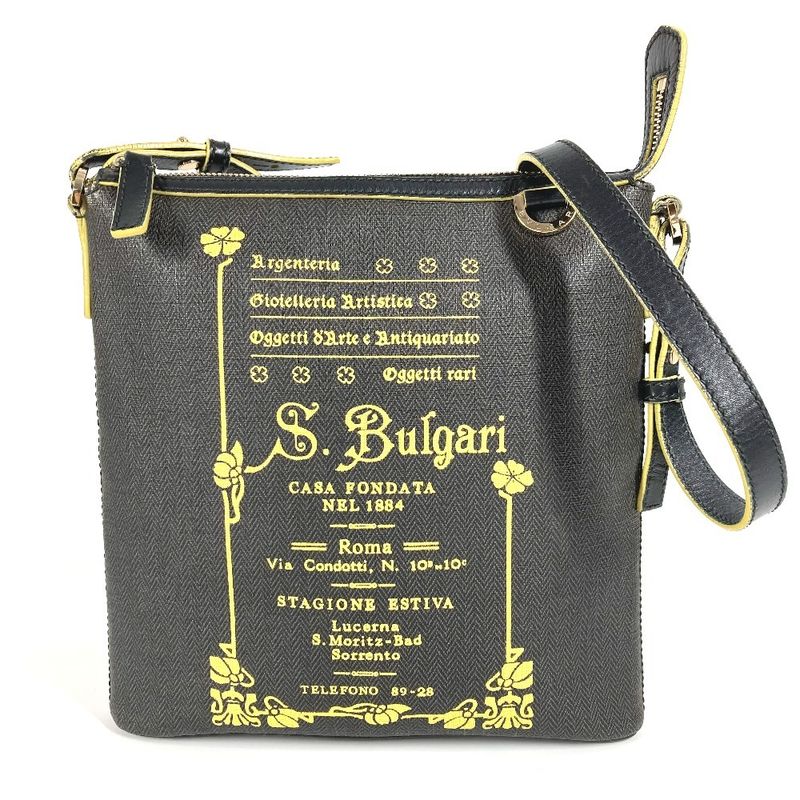 Bvlgari Bulgari Shoulder Bag Sbulgari Logo Pvc/leather Gray