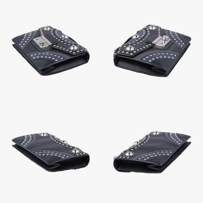 Prada Studded Crossbody Black And Navy Saffiano Leather Bt0970180