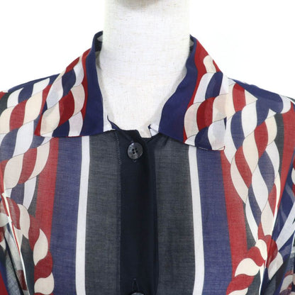 Hermes 23SS 3e3500de 100% Cotton Canoe Pareo Tunic Dress With Belt Multi 36