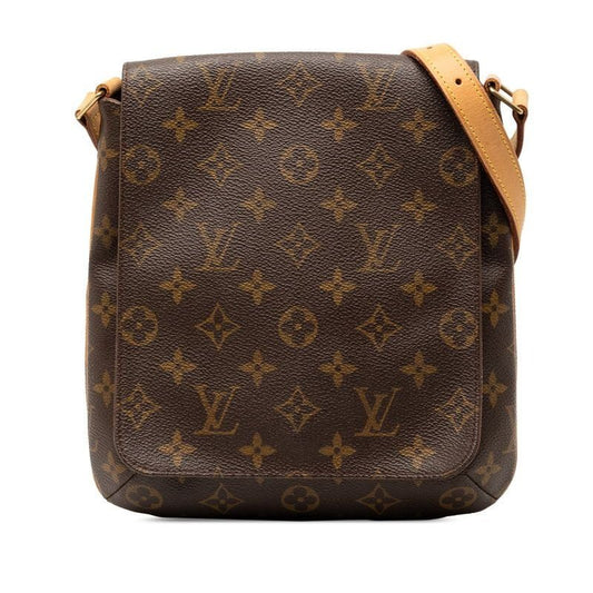 Louis Vuitton Monogram Musette Salsa Short Shoulder Bag Brown Leather