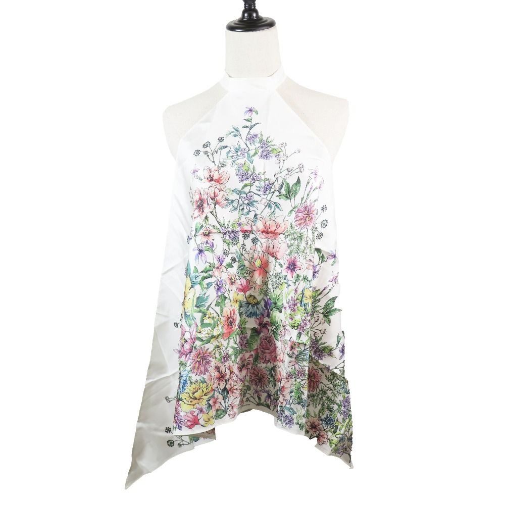 Dior Flower Halter Neck Silk Top Shirt Blouse White