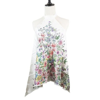 Dior Flower Halter Neck Silk Top Shirt Blouse White