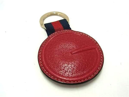 Gucci Sherry Line Leather Key Ring Key Holder Charm Men Ladies Red
