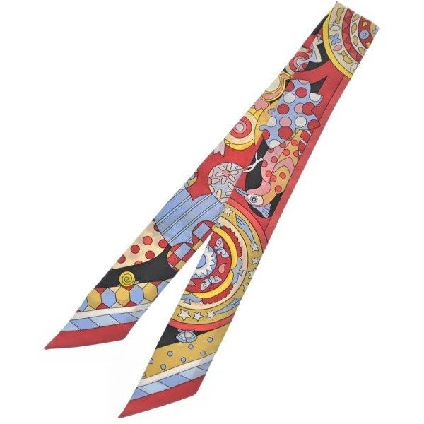 Hermes Bandana Scarf Silk Red Yellow Pink — view 2