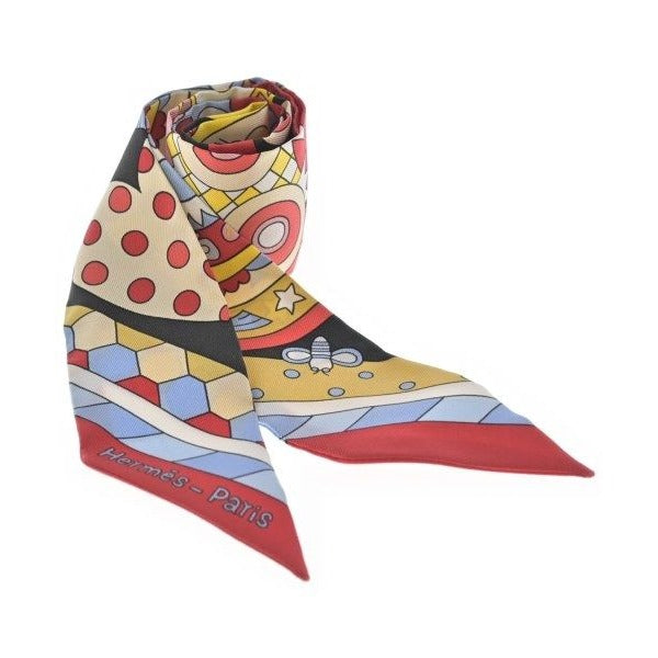Hermes Bandana Scarf Silk Red Yellow Pink — view 3