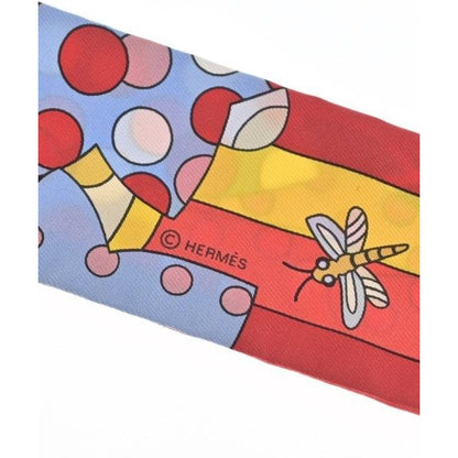 Hermes Bandana Scarf Silk Red Yellow Pink — view 5