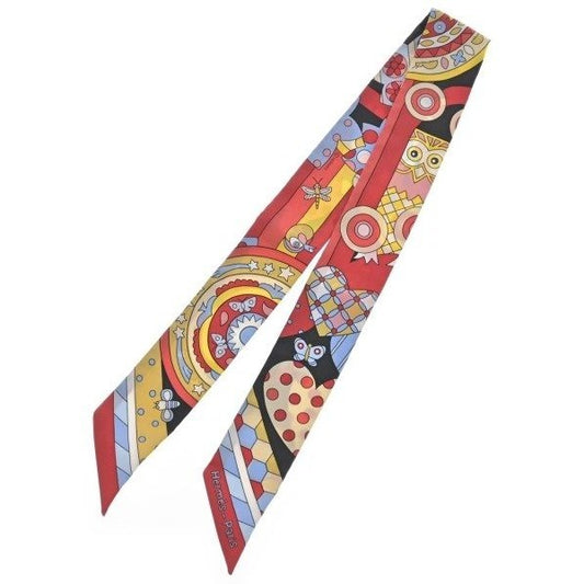 Hermes Bandana Scarf Silk Red Yellow Pink
