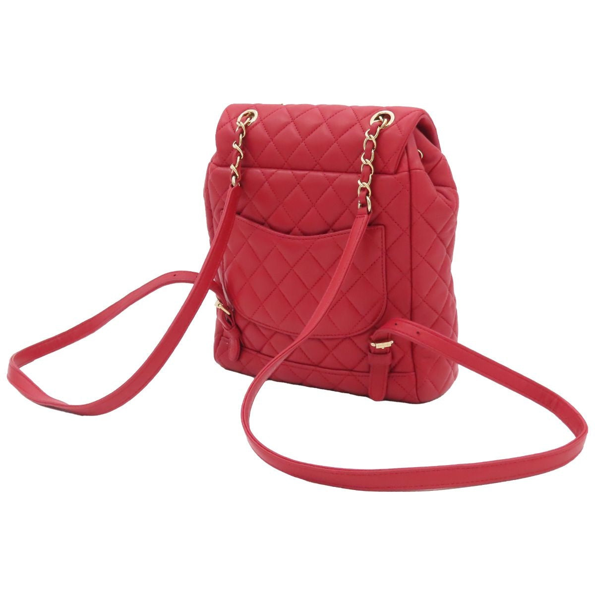 Chanel Urban Spirit Quilted Red Lambskin Backpack — view 2