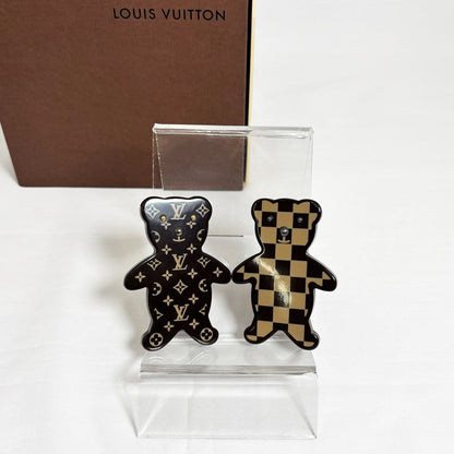 Louis Vuitton Teddy Bear Brooch Monogram Damier Brown Broche Nunure Limited