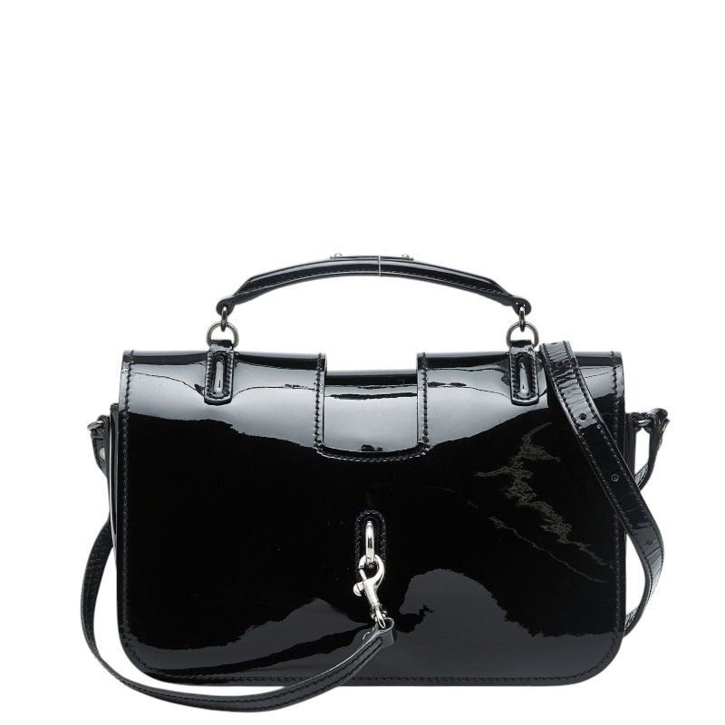 Saint Laurent Charlotte Toy Logo Shoulder Bag Black Patent Leather