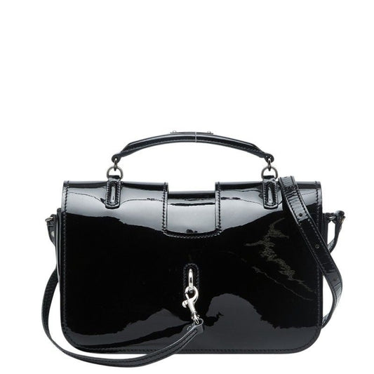 Saint Laurent Charlotte Toy Logo Shoulder Bag Black Patent Leather