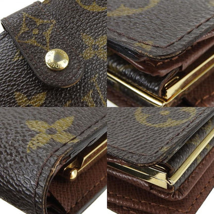 Louis Vuitton Bifold Wallet Portefeuille Viennois M61674 Monogram Brown Gold