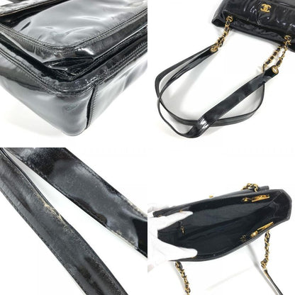 Chanel Shoulder Bag CC Coco Logo A08036 Enamel Black