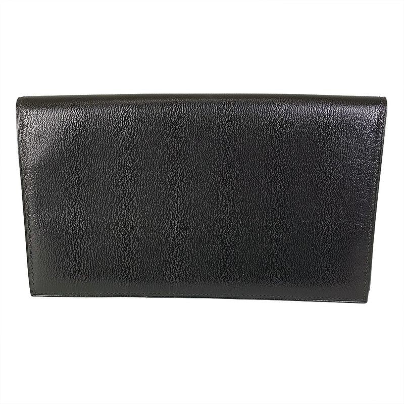 Hermes Bifold Billfold Black Wallet