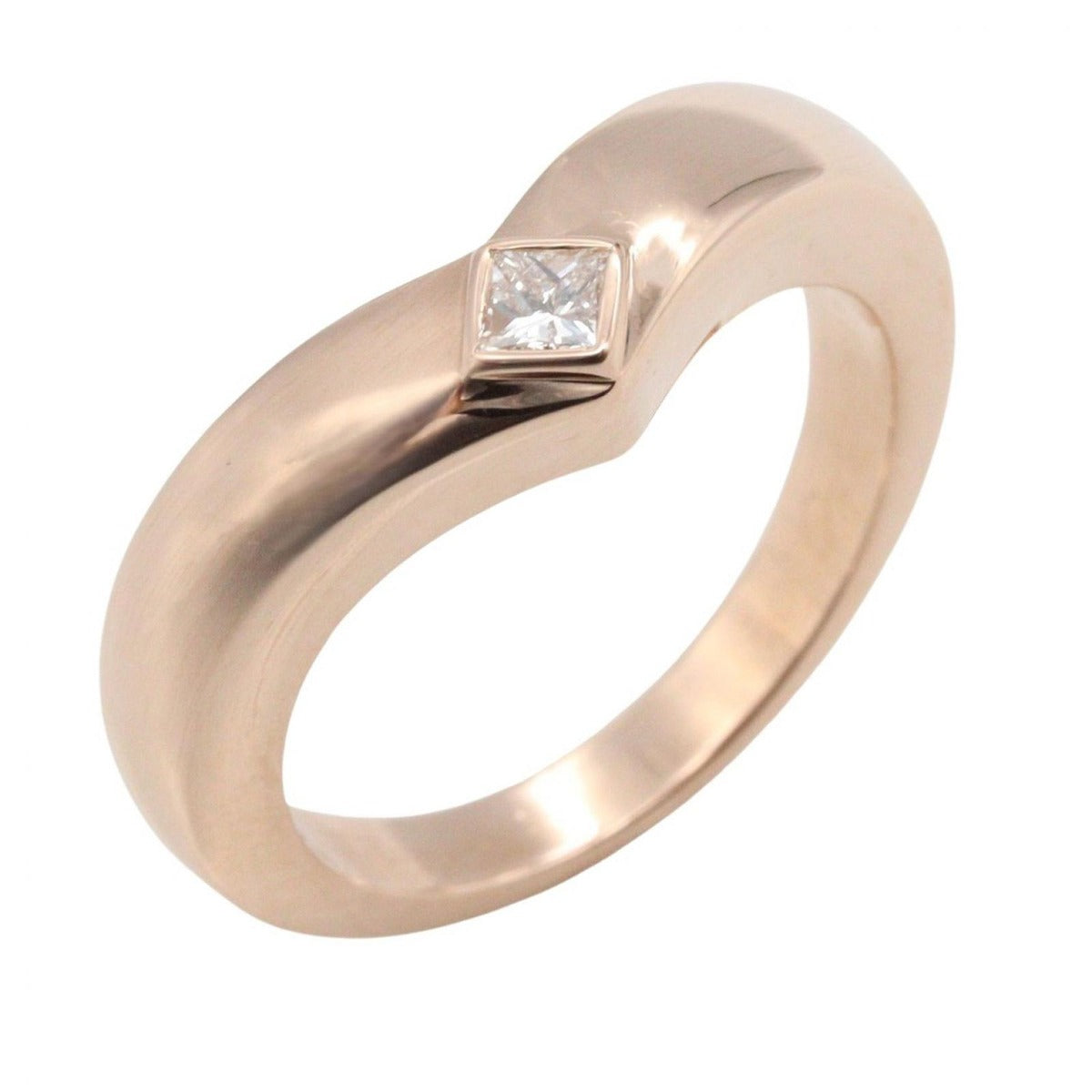 Cartier Ring Triandle 18K Pink Gold Diamond