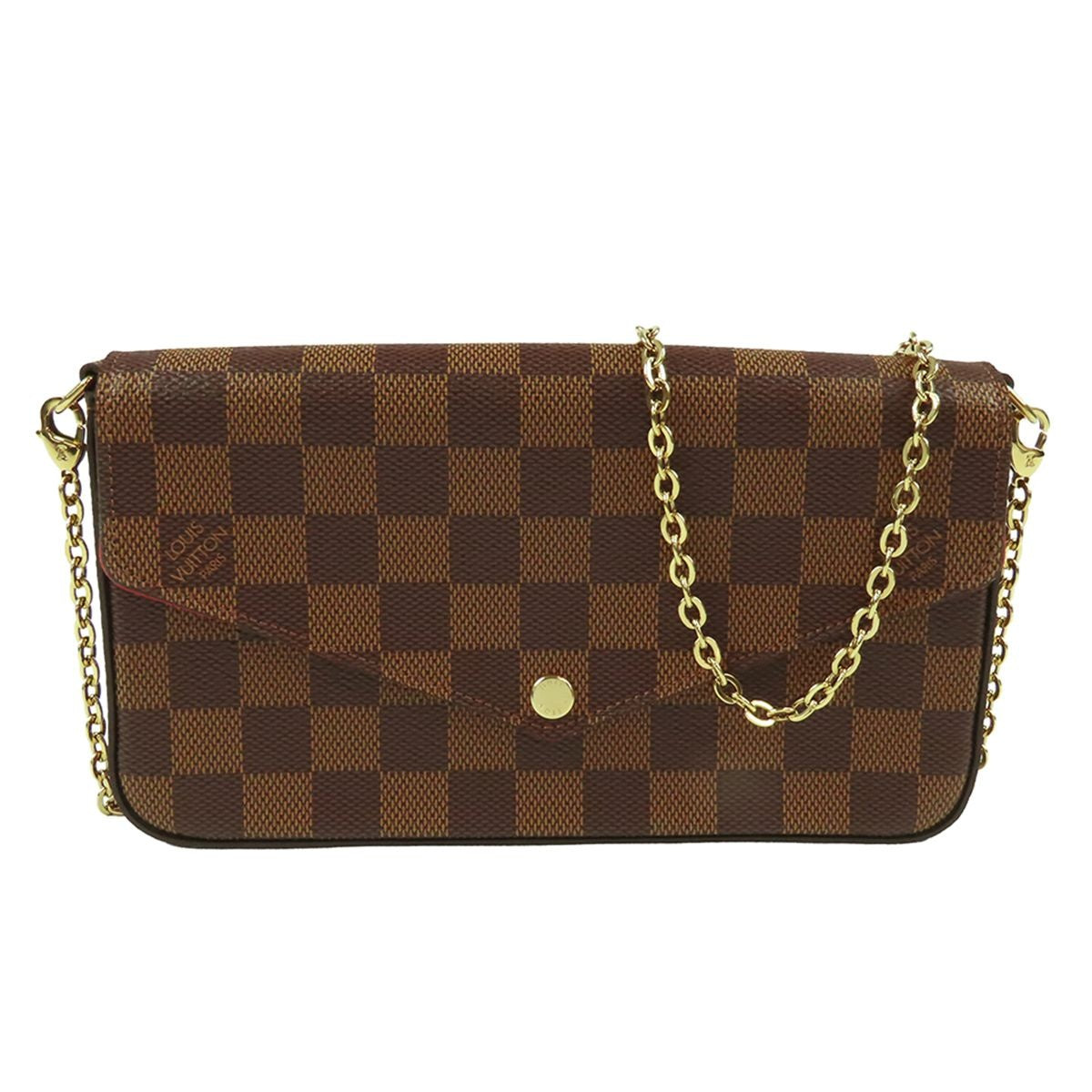 Louis Vuitton Pochette Felicie Brown Damier Canvas Wallet Chain Shoulder Bag