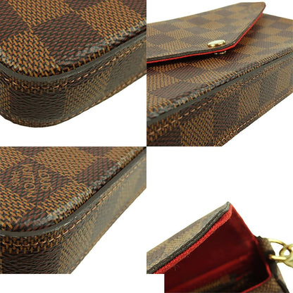 Louis Vuitton Pochette Felicie Brown Damier Canvas Wallet Chain Shoulder Bag — view 7