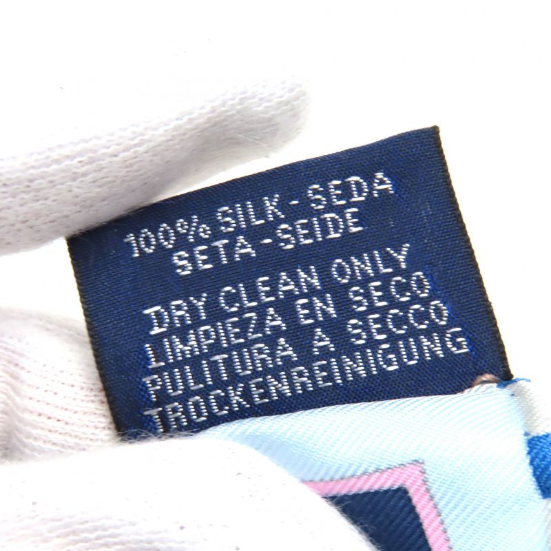 Hermes Springs 100% Silk Carré 45 Scarf Blue Navy Color Made In France Women's