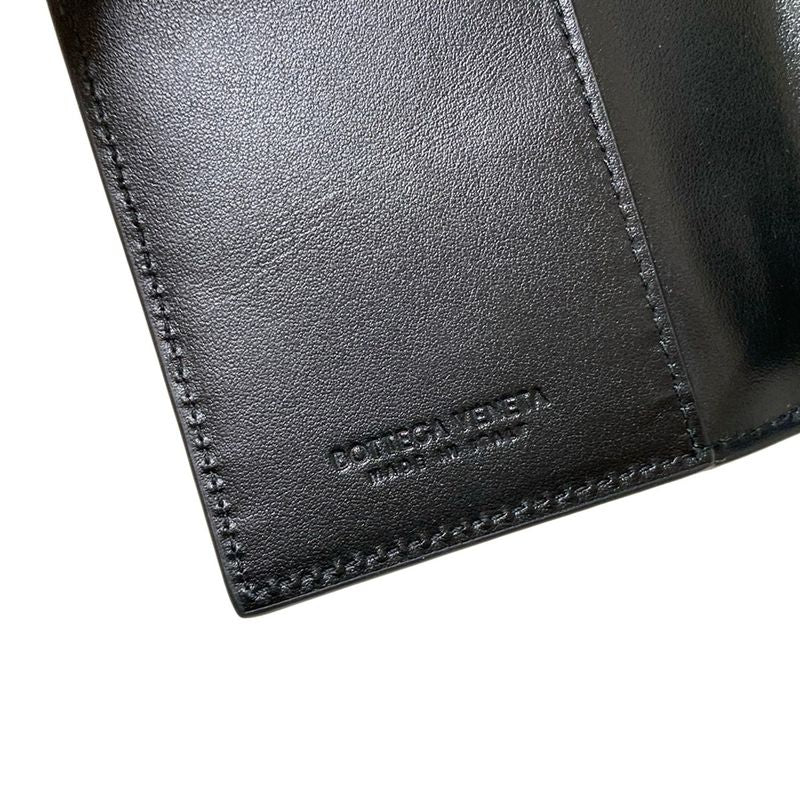 Bottega Veneta Card Case Maxi Intrecciato Black Leather