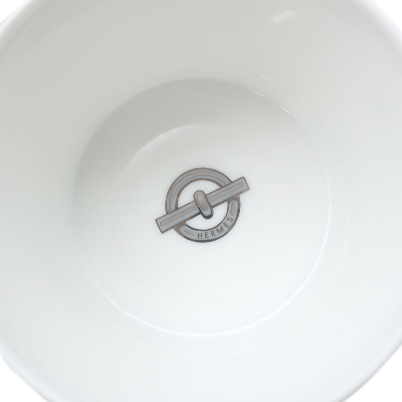 Hermes Tableware Chaine D'ancre Morning Cup and Saucer Porcelain Platinum