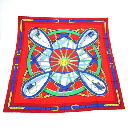 Hermes En Roue Libre Scarf 90 Carré 90 Silk Shawl Reddish 90