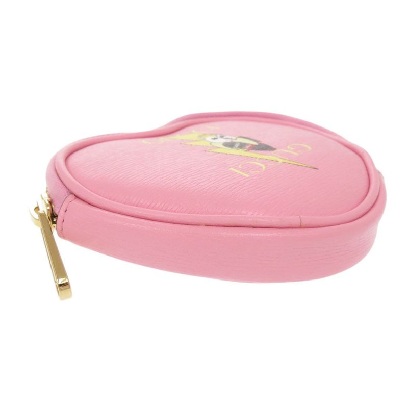 Gucci X Bananya Heart Shape 701062 Leather Pink Coin Case 0415 Gucci