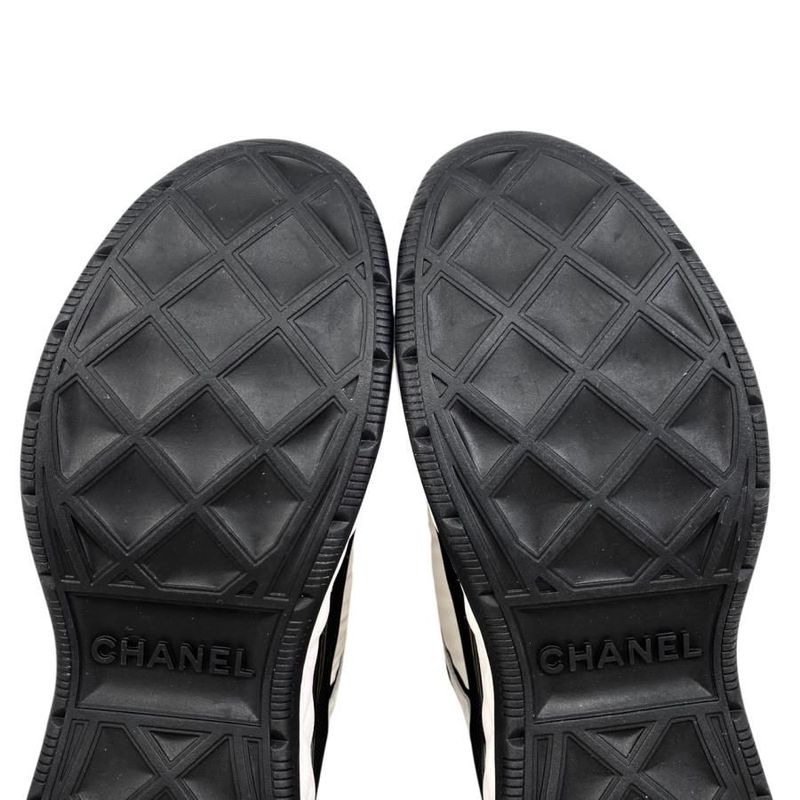 Chanel Sneakers Coco Mark G39982 Y56536 K5850 38 Size Fabric Suede Black White