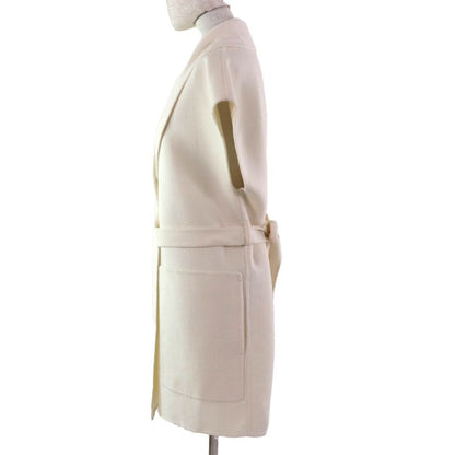 Hermes 23AW 3h0141da 100% Cashmere Leather Used Belt Design Long Gilet Vest Off