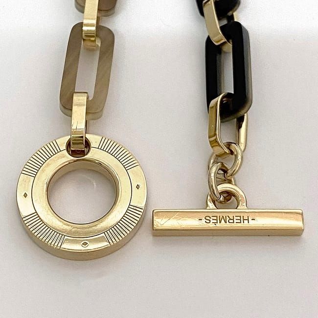 Hermes Bracelet Fet Vosges GM Black Gold Excellent Condition