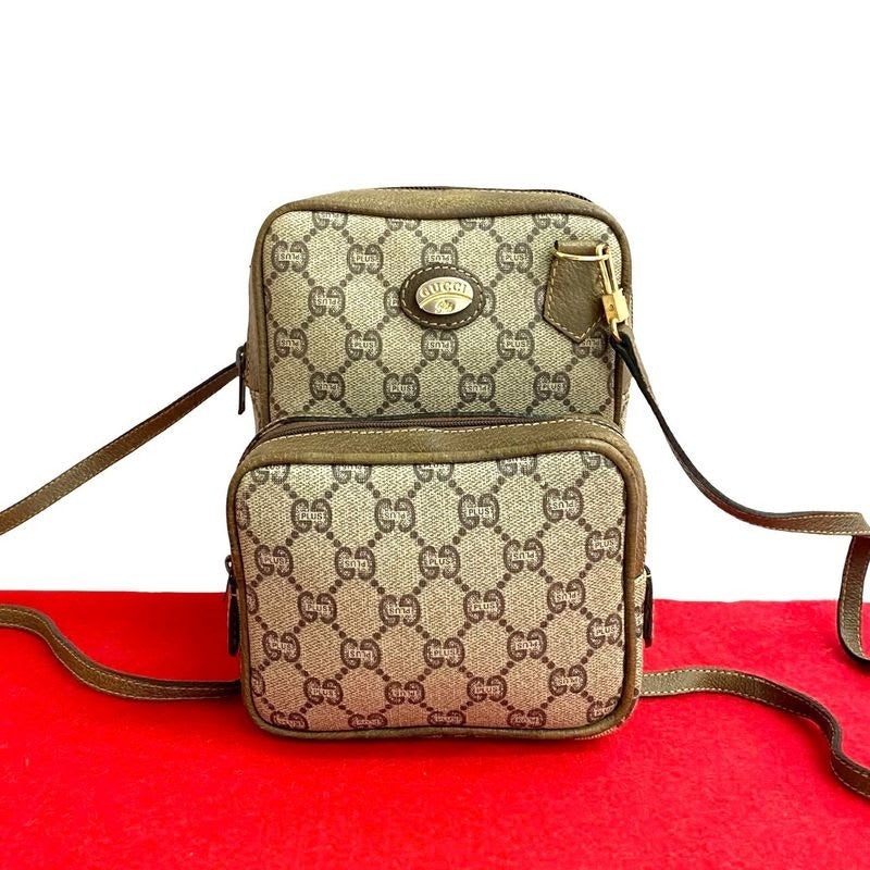 Gucci Vintage Plus Logo Hardware Leather Mini Shoulder Bag