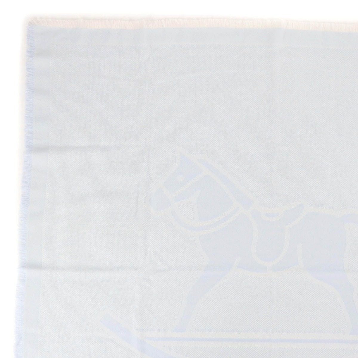 Hermes Wool Baby with Fringe Shawl Light Blue Scarf — view 3