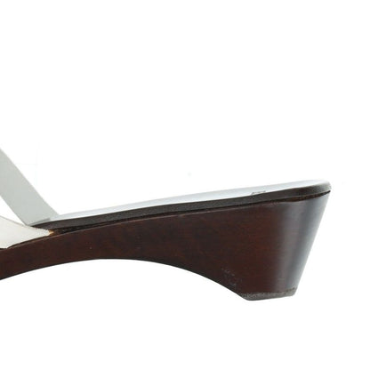 Hermes Leather Wood Sole Belt Sandals Women's 35 Brown Made In Spain