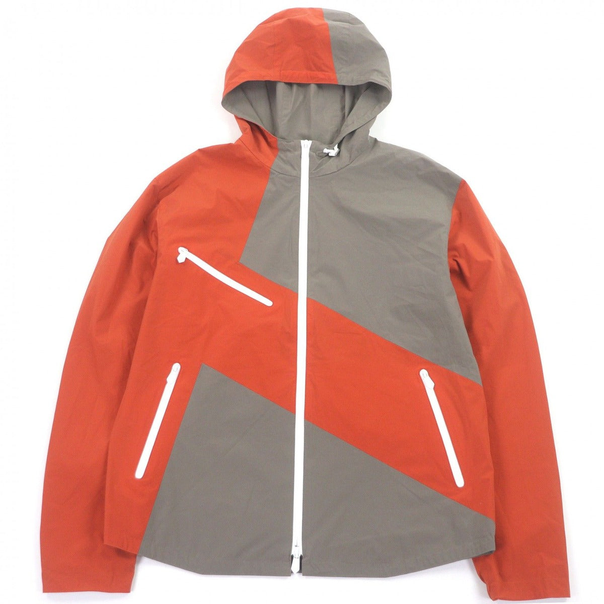Hermes Panel Packable Windbreaker Jacket Terracotta Gray 46 Made