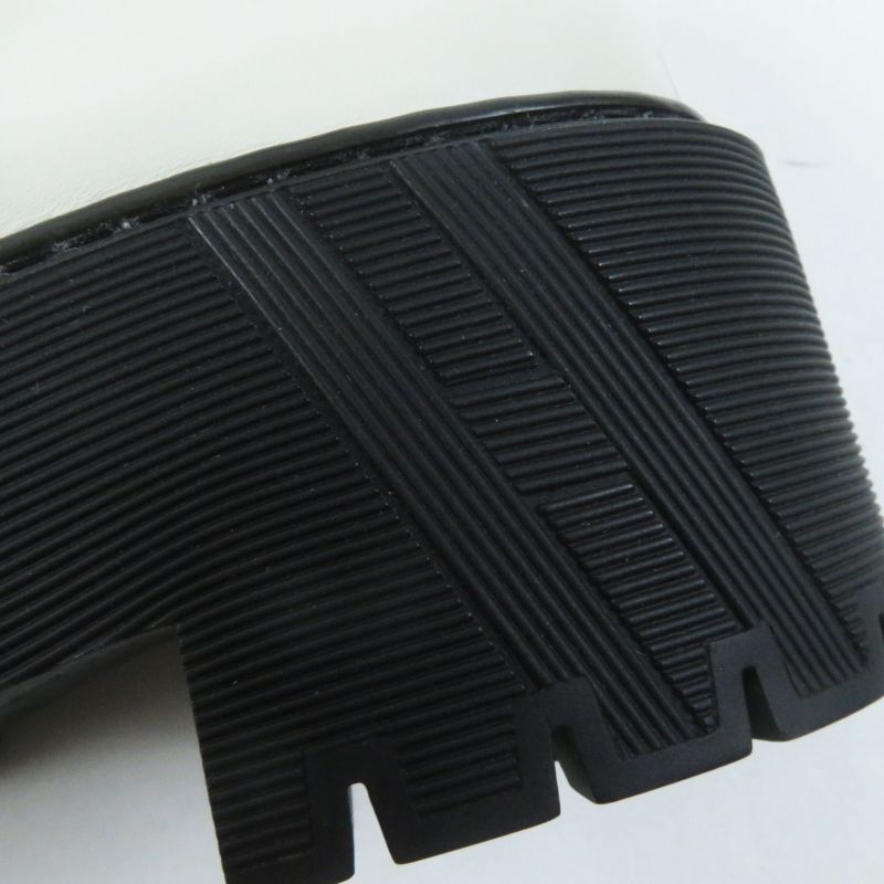 Hermes Hoxton H Cadenas Leather Oxford Shoes Mary Jane Shoes Ivory Black 35.5