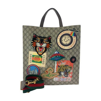 Gucci Embroidery Courier Applique Beige Multicolor GG Supreme Canvas 474084