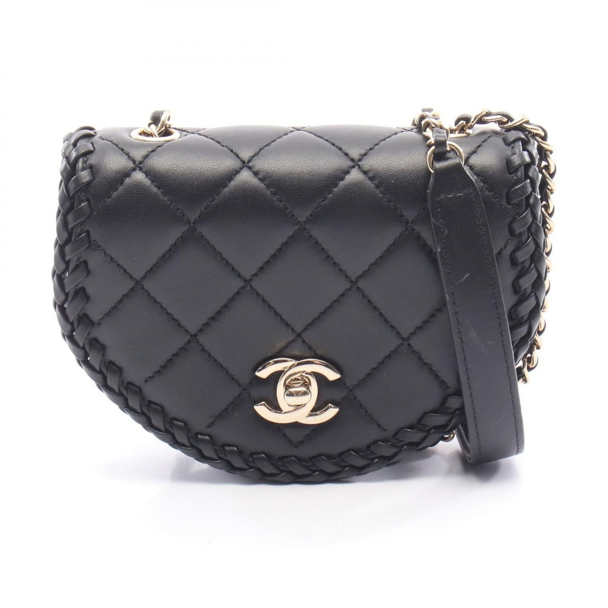 Chanel Shoulder Bag Quilted Mini Black Leather Chain