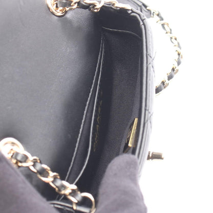 Chanel Shoulder Bag Quilted Mini Black Leather Chain — view 3