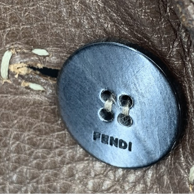 Fendi Jacket Leather Brown 42 — view 4