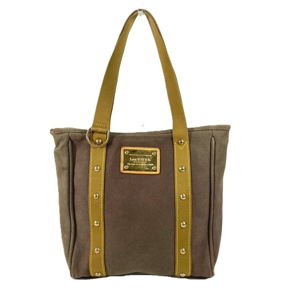 Louis Vuitton Shoulder Bag Cabas MM Cotton Khaki