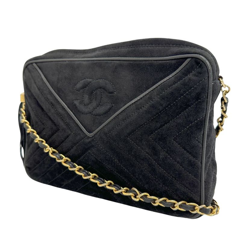 Chanel Chain Shoulder V-stitched Suede Women's Shoulder Bag