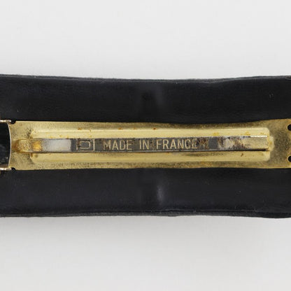 Chanel Coco Mark Suede And Gold Plated Black Women's Barrette