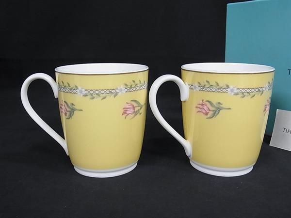 Tiffany & Co Tiffany & Co Pink Tulip Mugs Tableware Pair Of Tableware Set Of