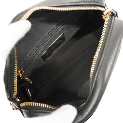 Chanel Shoulder Bag Matelasse Lambskin Black Chien Pan Gold Hardware Women