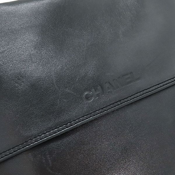 Chanel Shoulder Bag Logo Sakosh Leather Black 59***** [storage Bag