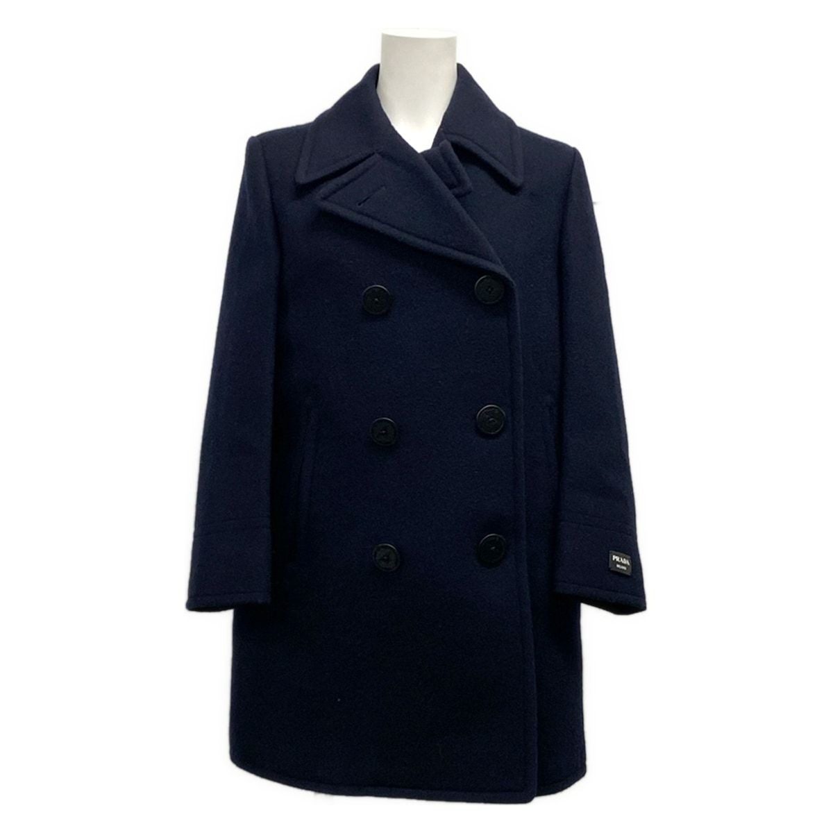 Prada Peacoat 38 S Dark Navy Long Sleeve Autumn Winter Wool Jacket